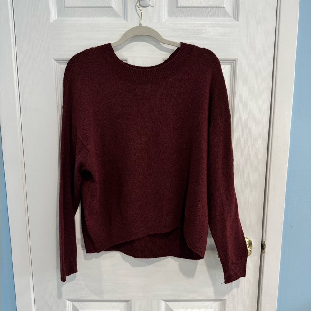 H&M Burgundy Crew Neck Sweater
